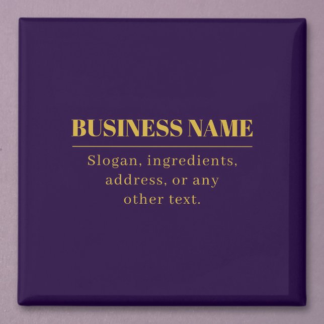 Imán Dark Purple & Gold Business Name o Greet (Subido por el creador)