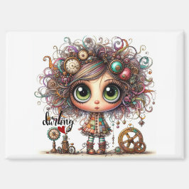 Imán Darling Quirky Steampunk Chica 5300 Magnet
