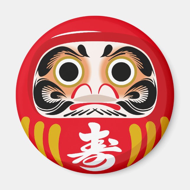 Imán Daruma (encanto tradicional japonés de buena suert (Frente)