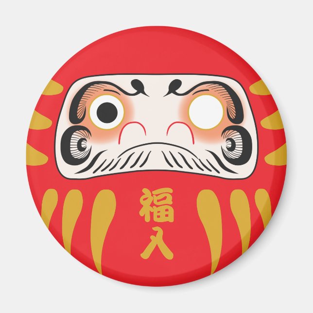 Imán Daruma japonés (un ojo relleno) (Frente)
