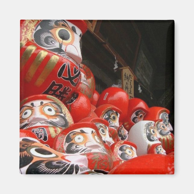 Imán Daruma San Japonés Buena Suerte Muñecas (Frente)