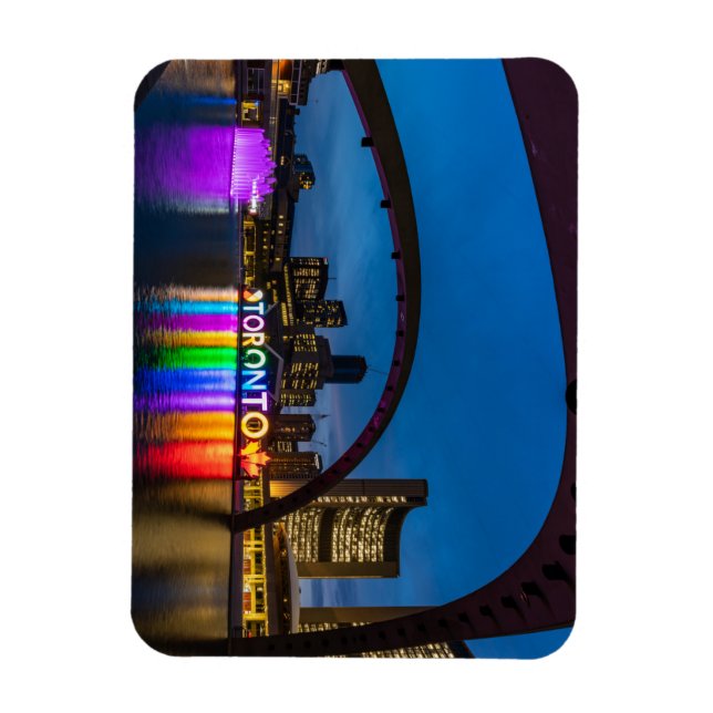 Imán Das Stadtzentrum von Toronto bei Nacht Magnet (Vertical)