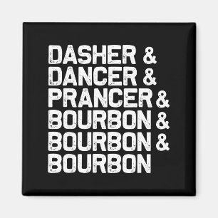 Imán Dasher Dancer Prancer Bourbon Divertida Navidad Sa