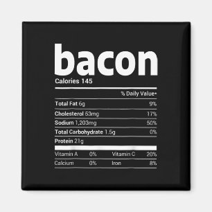 Imán datos de nutrición de tocino Navidades de familia