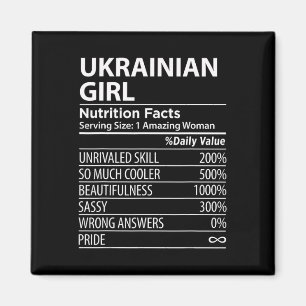 Imán Datos Nutricionales de Chica Ucraniana Divertido M