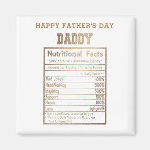 Imán datos nutricionales de papi día del padre