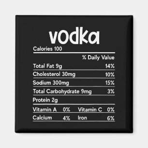 Imán Datos Nutricionales de Vodka Día de Acción de Grac