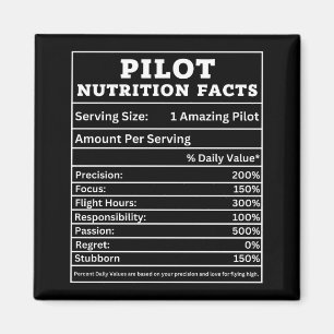Imán Datos Nutricionales del Piloto: diseño divertido d