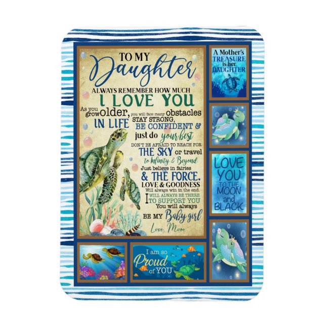 Imán Daughter Gift | Carta A Mi Hija De Mamá (Vertical)