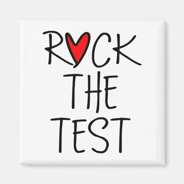 Imán Day Rock The Test Teacher Testing Day Diez Gracios (Frente)