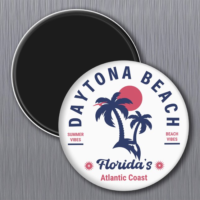 Imán Daytona Beach Florida Palm Trees Souvenirs años 60 (Subido por el creador)