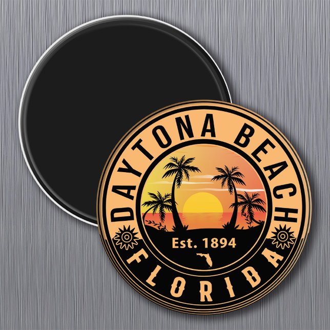 Imán Daytona Beach Florida Retro Sunset Souvenirs (Subido por el creador)