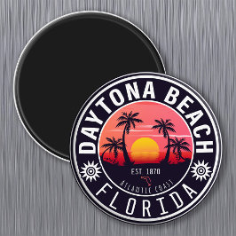 Imán Daytona Beach Florida Retro Sunset Souvenirs 80