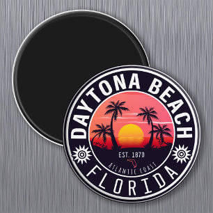 Imán Daytona Beach Florida Retro Sunset Souvenirs 80
