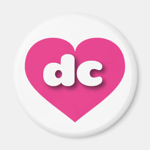 Imán dc corazón rosado caliente - me encanta dc