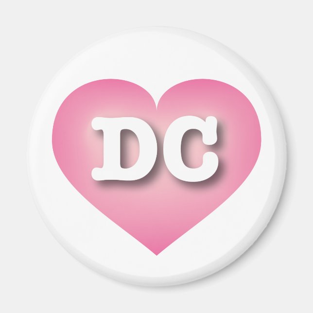Imán DC Corazón rosado de moda - Amo DC (Frente)