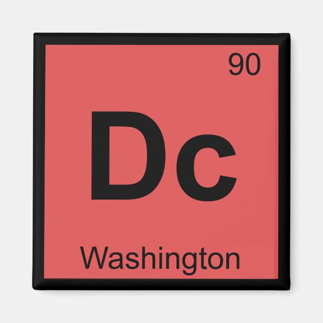 Imán Dc - Símbolo de tabla periódica de química de Wash (Frente)