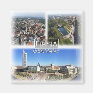 Imán DE0128 Europa, Alemania, Sajonia, Lipsia, Fridge