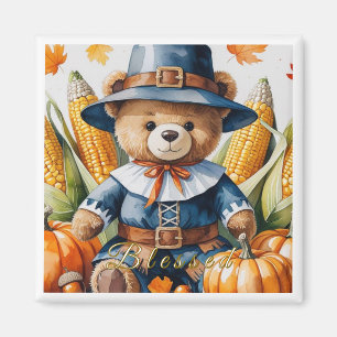 Imán de Acción de Gracias Teddy Bear