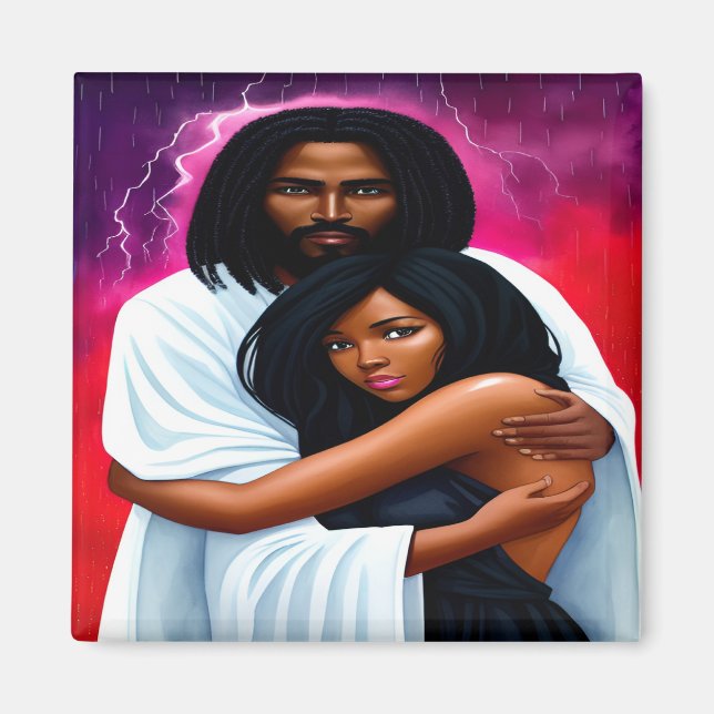 Imán de acuarela cristiana "cubierto" (Frente)