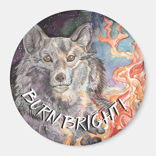 imán de acuarela de Ojo Wolf (Frente)