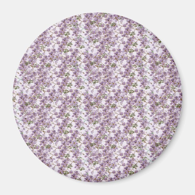 Imán de Acuarela Floral Lavanda (Frente)