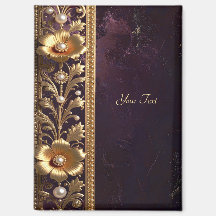 Imán de adorno floral dorado con perlas