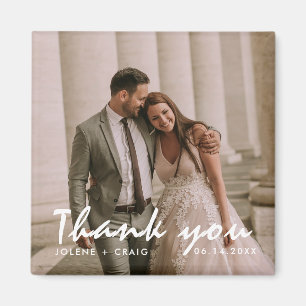 Imán de agradecimiento por foto de boda