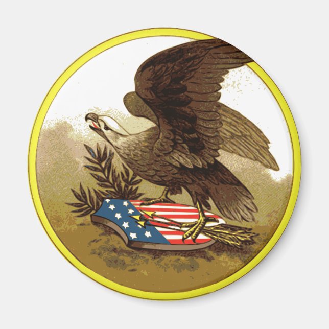 Imán de águila americana vintage (Frente)