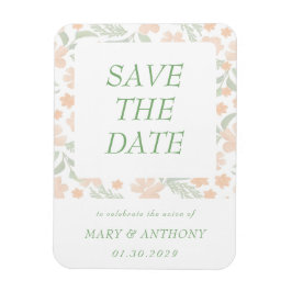 Imán de Ahorro de Fecha de Acuarela Floral Naranja