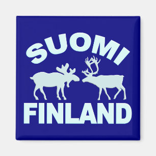 Imán de alces y renos de Finlandia