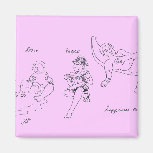 Imán de Amor, Paz, Felicidad (Rosa) (Frente)
