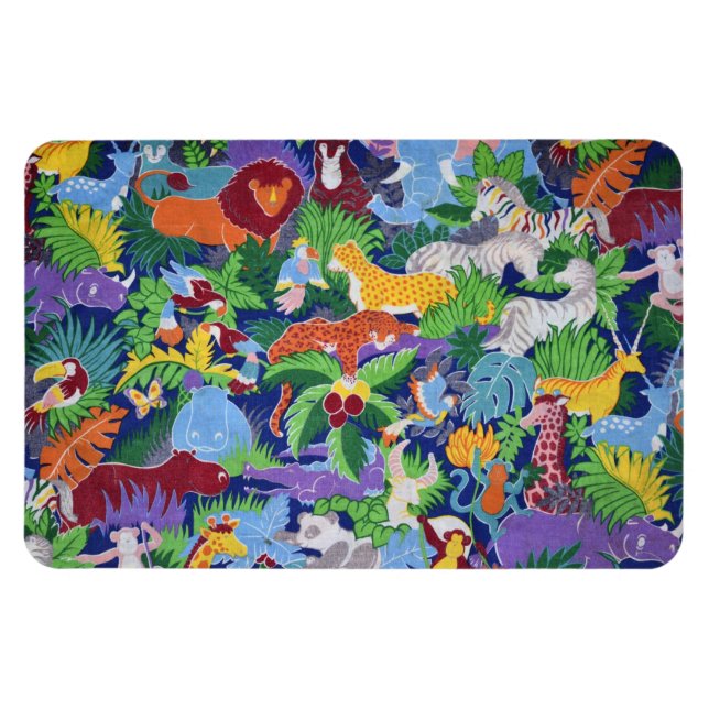 Imán de Animales Coloridos de la Jungla (Horizontal)