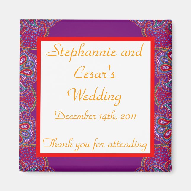 Imán de anuncio 2"x2" Palacio Púrpura India (Frente)