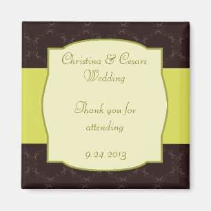 Imán de anuncio 2" x 2" Luz/verde oliva Chande