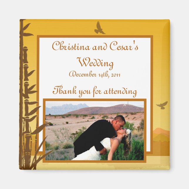 Imán de anuncio de 2"x2" Atardecer Cálido (Frente)