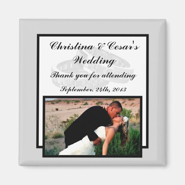 Imán de anuncio de 2"x2" de boda de diamante para  (Frente)