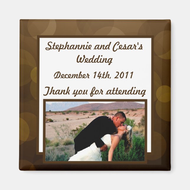 Imán de anuncio de 2"x2" invierno marrón / estrell (Frente)