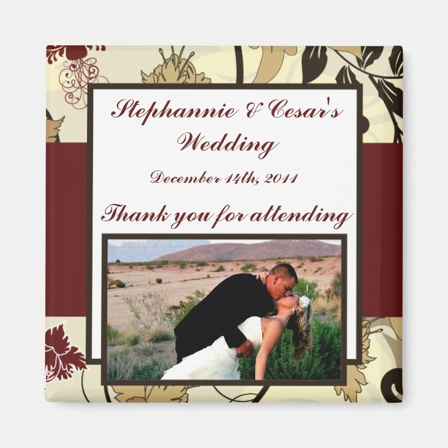 Imán de anuncio de 2"x2" Otoño floral/ramas (Frente)