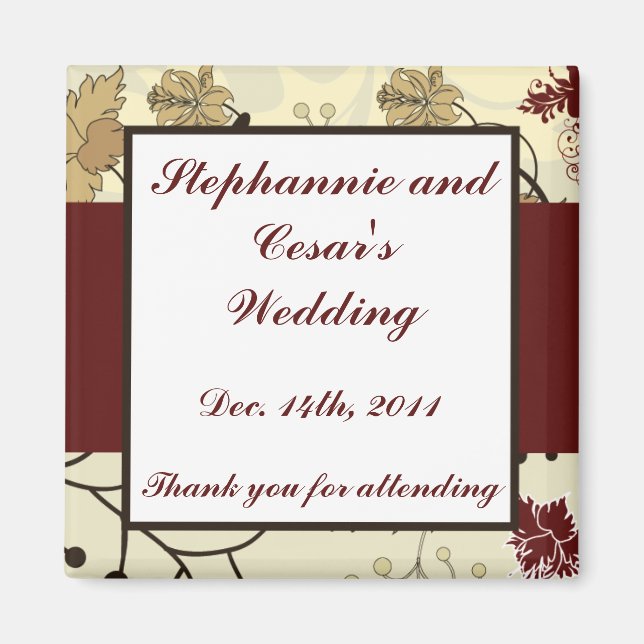 Imán de anuncio de 2"x2" Otoño floral/Ramas (Frente)