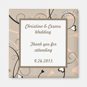 Imán de anuncio de 2" x 2" coral claro/rosado pard