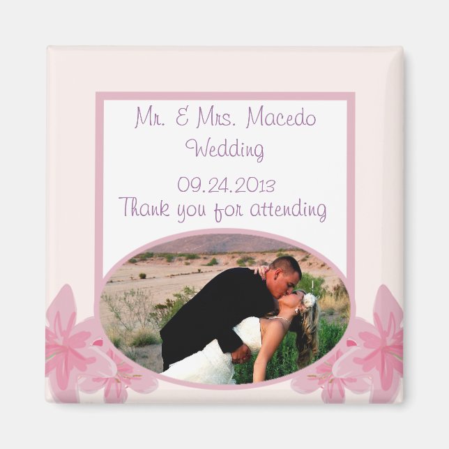 Imán de anuncio de 2" x 2" Linterna/Flujo Rosa Púr (Frente)