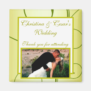 Imán de anuncio de 2" x 2" Remolinos de pera verde