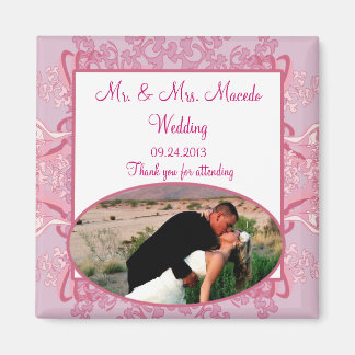 Imán de anuncio de 2" x 2" Rosa/Rosa Chino Scro