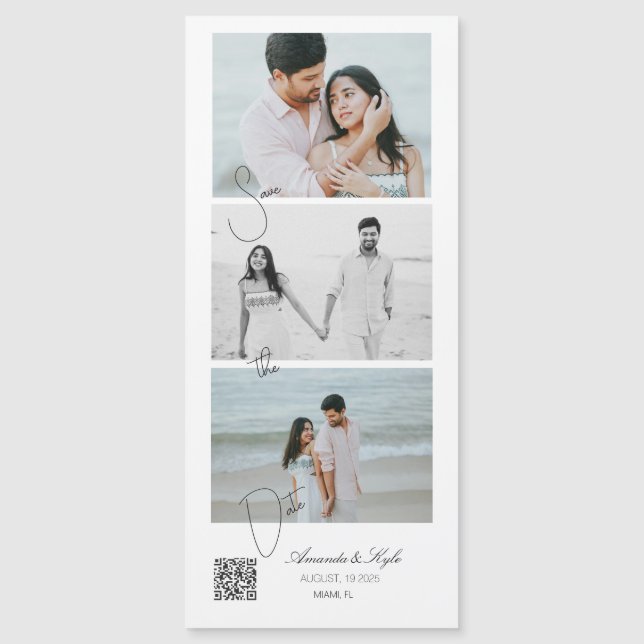 Imán de anuncio de boda con foto personalizada (Anverso)