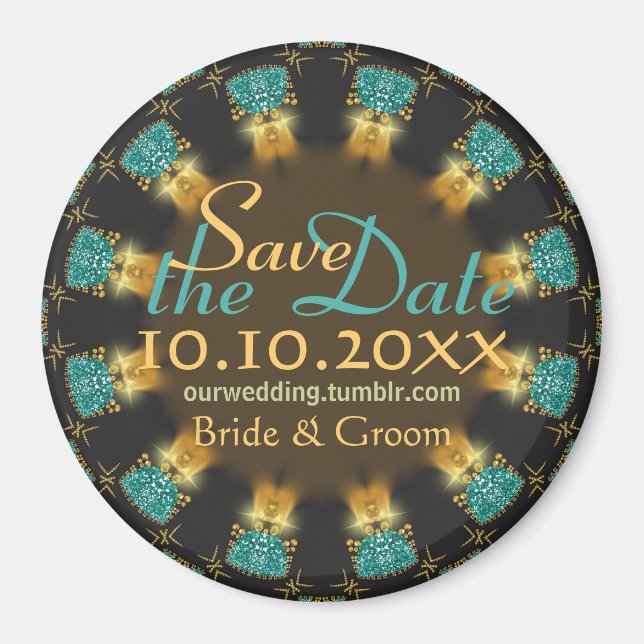 Imán de anuncio de fecha de bodas en chocolate ter (Frente)