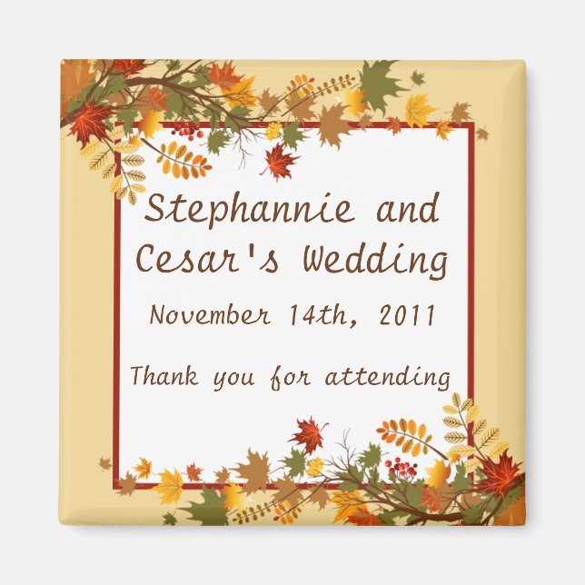 Imán de anuncio de follaje de rama de 2" x 2" (Frente)