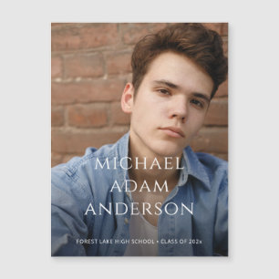 Imán de anuncio de foto de graduación sofisticado