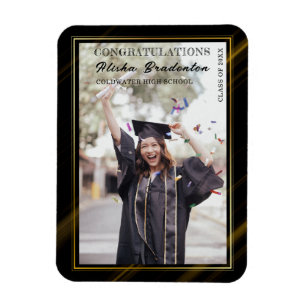 Imán de anuncio de foto de graduado de felicitació
