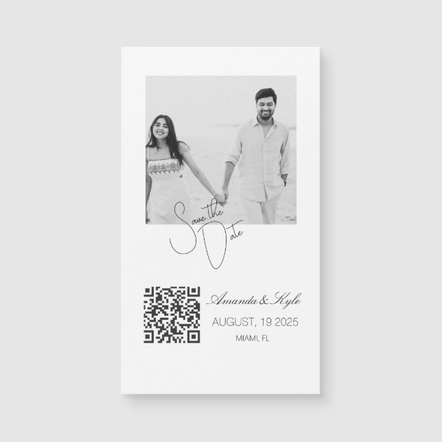 Imán de anuncio de foto personalizada de boda (Anverso)
